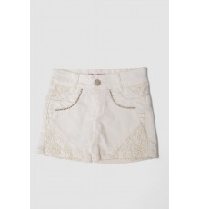 Шорти джинсові для дівчинки, колір світло-бежевий, 247R10033