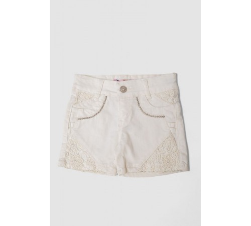 Шорти джинсові для дівчинки, колір світло-бежевий, 247R10033