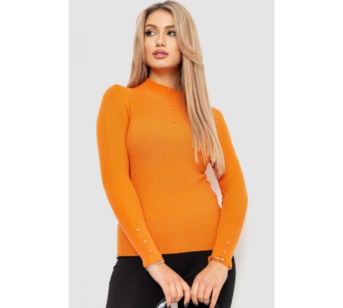 Водолазка жіноча в рубчик, колір помаранчевий, 204R044