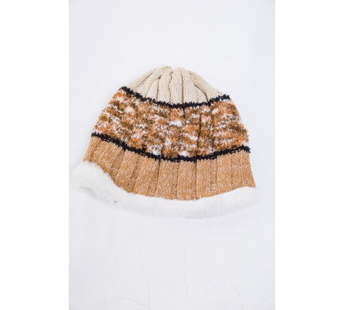 Дитяча шапка, бежево-коричневого кольору, з вовни, 167R7777