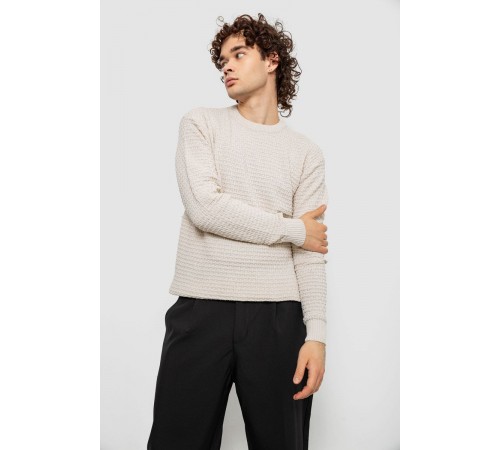 Светр чоловічий однотонний, колір молочний, 161R1040