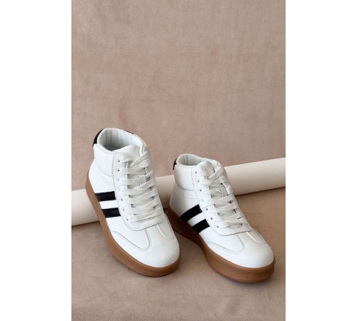 Кроссовки женские демисезонные, цвет бело-черный, 248RSD20-7