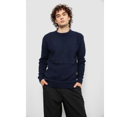 Светр чоловічий однотонний, колір темно-синій, 161R1040