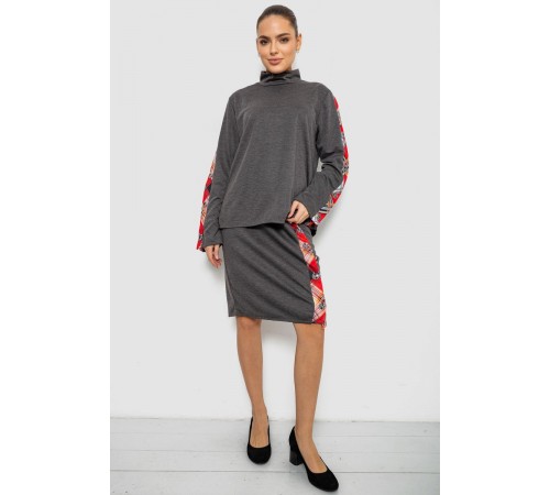 Костюм жіночий, колір сіро-червоний, 257R322-3