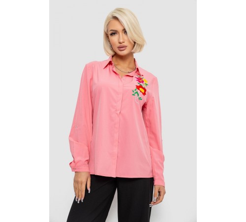 Сорочка жіноча класична з аплікацією, колір рожевий, 230R014-2
