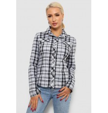 Сорочка жіноча в клітку, колір сіро-білий, 230R064-1