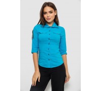 Сорочка жіноча однотонна, колір блакитний, 230R068-5