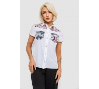 Сорочка класична з принтом, колір білий, 230R7211-2