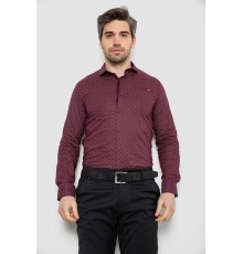 Рубашка мужская однотонная с принтом, цвет сливовый, 186R2008