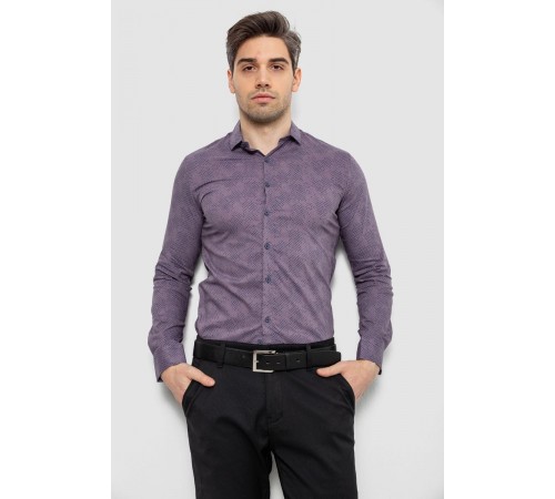 Сорочка чоловіча з принтом, колір сливовий, 186R2068