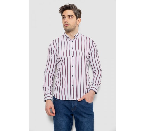 Сорочка чоловіча в смужку, колір білий, 186R2089
