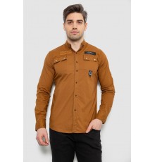 Рубашка мужская, цвет коричневый, 186R01-1