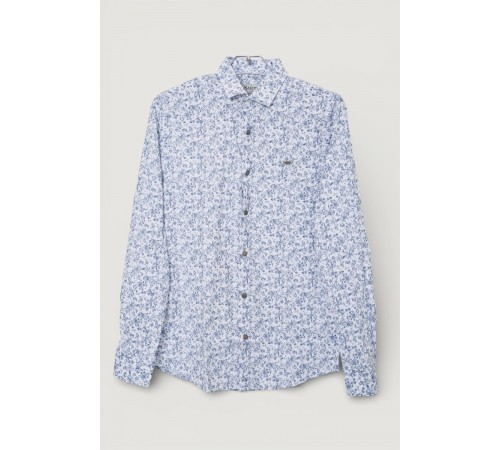 Сорочка чоловіча однотонна з принтом, колір білий, 186R2115