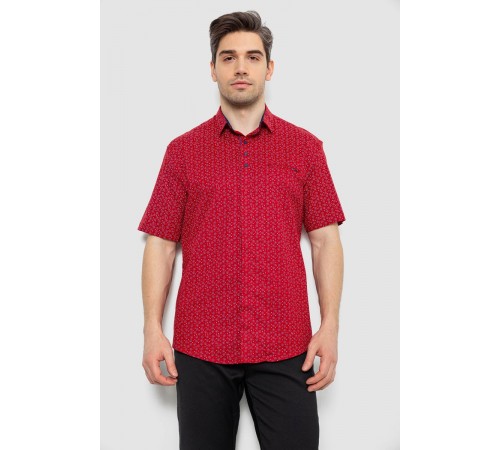 Сорочка чоловіча з принтом, колір бордовий, 186R7313