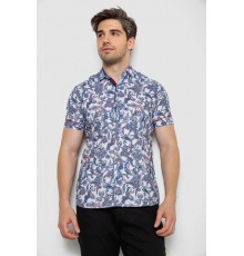 Сорочка чоловіча з короткими рукавами, колір джинс, 214R582