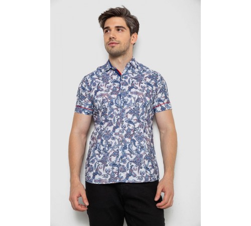 Сорочка чоловіча з короткими рукавами, колір джинс, 214R582