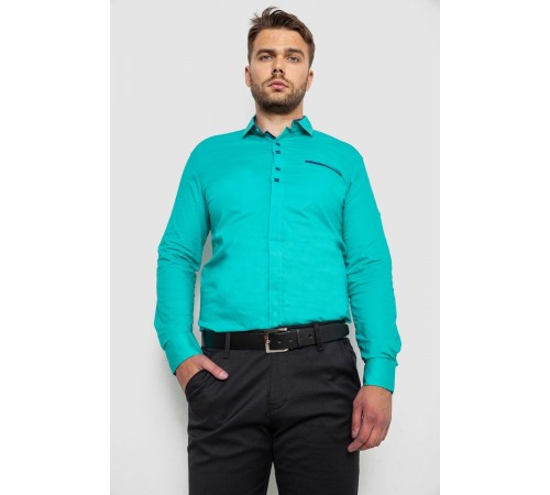 Сорочка чоловіча, колір бірюзовий, 214R7002