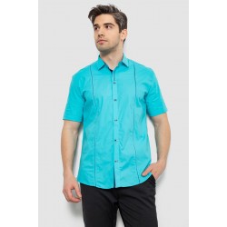 Рубашка мужская однотонная, цвет бирюзовый, 214R7003-5