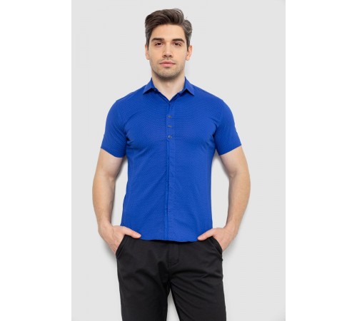 Сорочка чоловіча з принтом, колір електрик, 214R7014