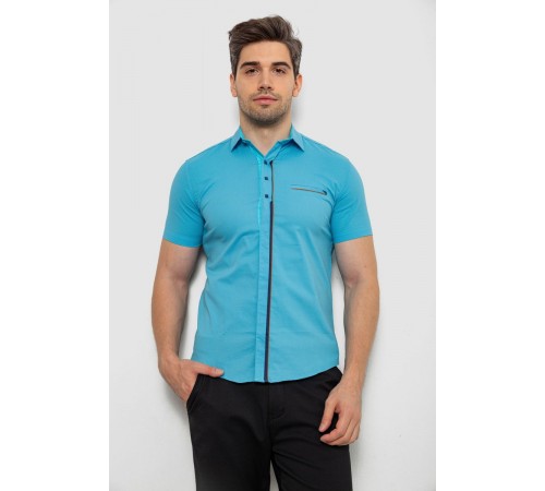 Сорочка чоловіча з принтом, колір блакитний, 214R7017