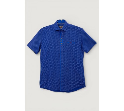 Рубашка мужская с принтом, цвет электрик, 214R7020