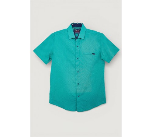 Сорочка чоловіча з принтом, колір бірюзовий, 214R7124