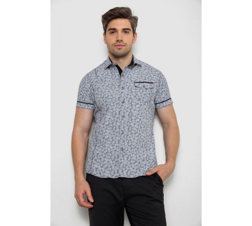 Сорочка чоловіча з коротким рукавом, колір чорний, 214RG601