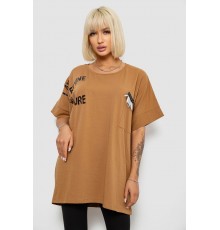 Футболка женская с принтом, цвет коричневый, 244R2511