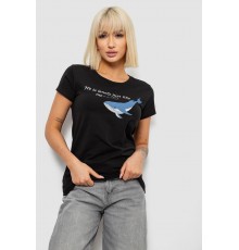 Футболка женская с принтом, цвет черный, 244R1006