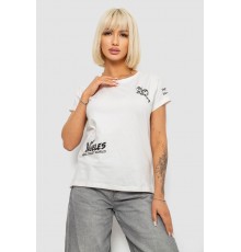 Футболка жіноча з принтом, колір молочний, 244R1014