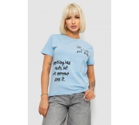 Футболка женская с принтом, цвет голубой, 244R1022