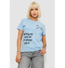 Футболка жіноча з принтом, колір блакитний, 244R1022