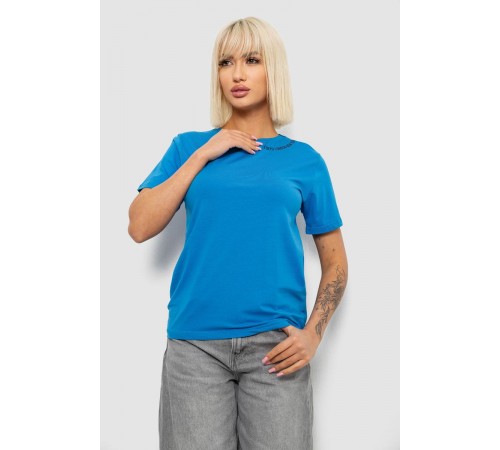 Футболка женская с принтом, цвет голубой, 244R1043-5