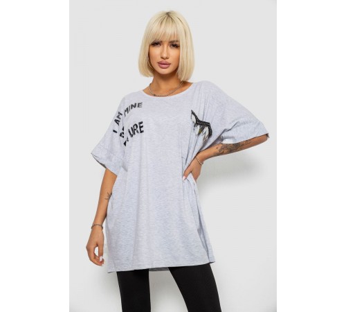 Футболка жіноча з принтом, колір сірий, 244R2511