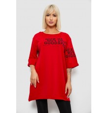 Футболка женская с принтом, цвет красный, 244R2007 Футболка женская с принтом, цвет красный, 244R2007