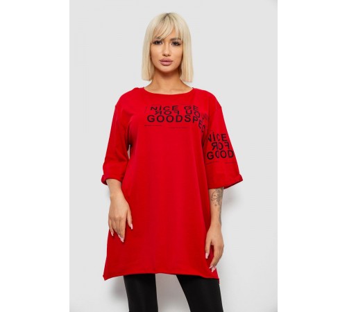 Футболка женская с принтом, цвет красный, 244R2007