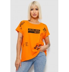 Футболка женская с принтом, цвет оранжевый, 244R2013-7