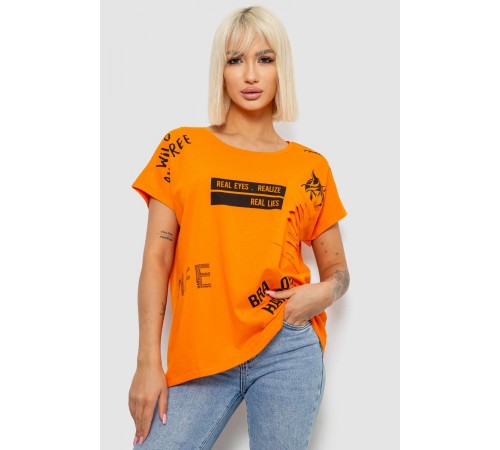 Футболка женская с принтом, цвет оранжевый, 244R2013-7