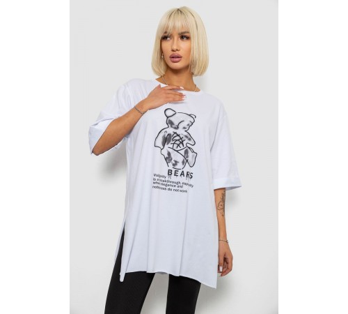 Футболка женская с принтом, цвет белый, 244R2018