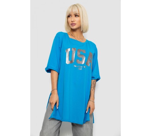 Футболка жіноча з принтом, колір блакитний, 244R2022-5