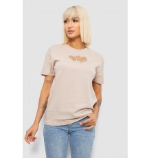Футболка женская с принтом, цвет бежевый, 244R2802