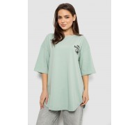 Футболка женская с принтом, цвет светло-оливковый, 244R2030