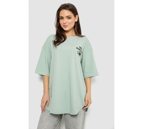 Футболка женская с принтом, цвет светло-оливковый, 244R2030