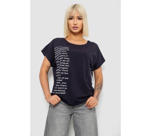 Футболка женская с принтом, цвет синий, 244R2039