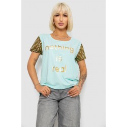 Футболка женская с принтом, цвет мятный, 244R2047