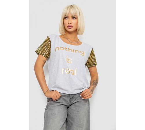 Футболка жіноча з принтом, колір сірий, 244R2047