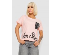 Футболка женская с принтом, цвет персиковый, 244R2057