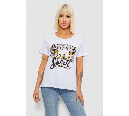 Футболка женская с принтом, цвет белый, 244R2065
