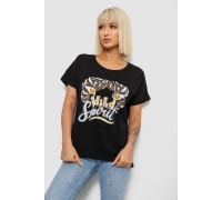Футболка женская с принтом, цвет черный, 244R2065