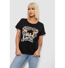 Футболка женская с принтом, цвет черный, 244R2065